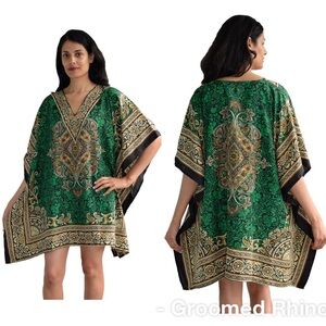 Santa Classics Green/Brown Taj Borber Short Kaftan OS